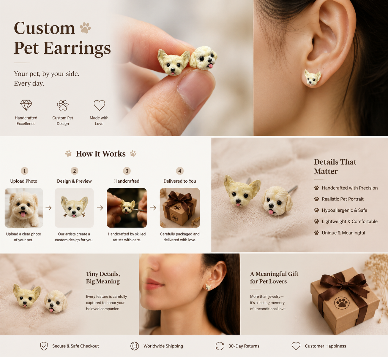Custom Pet Stud Earrings Collection