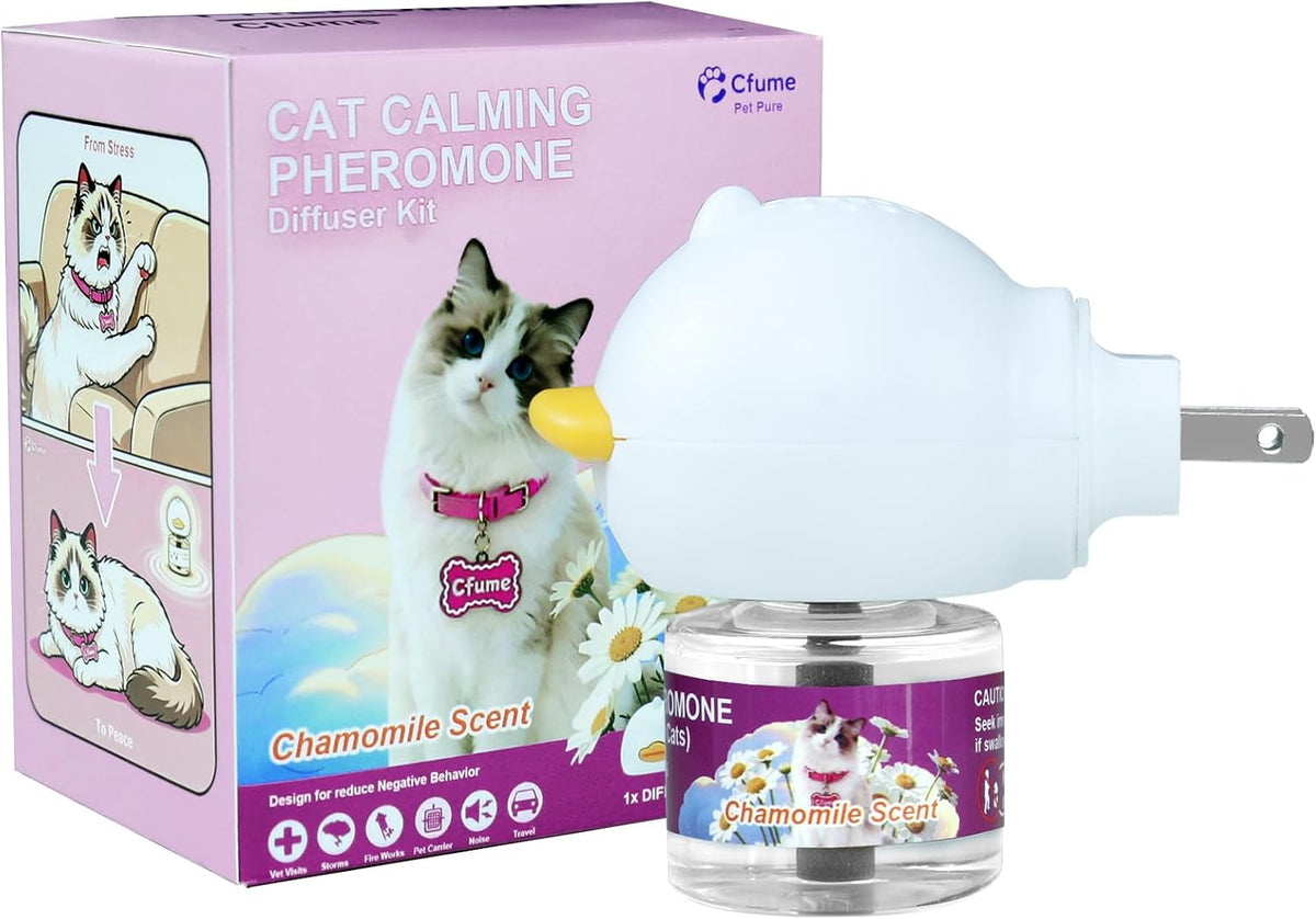 Cat Calming Diffuser Kit, 30-Day All-in-One Feline Pheromone Plug-in for Stress Relief, Cat Calming Pheromone Diffuser to Reduce Stress, Spraying, Scratching