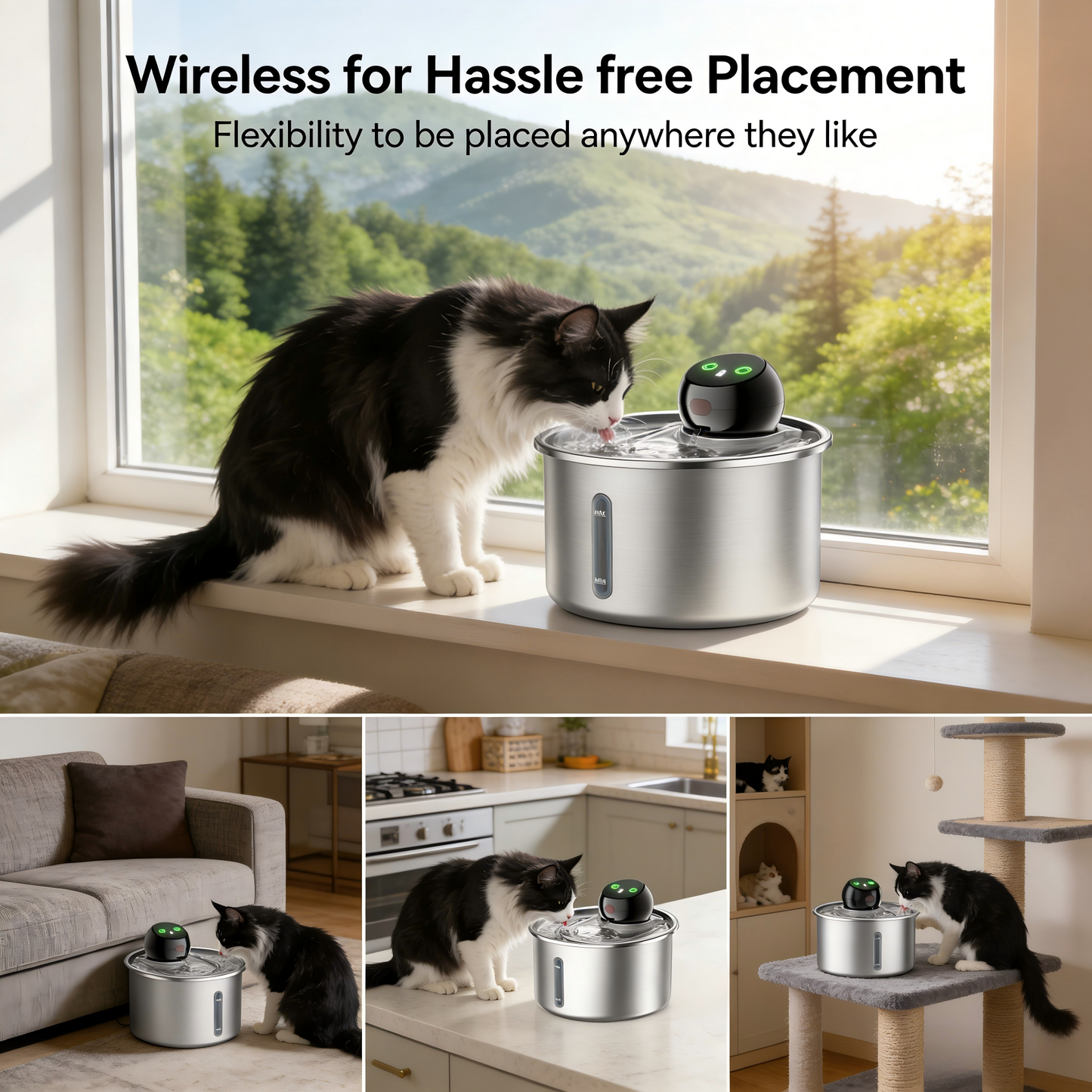 Pump-Free Automatic Pet Water Fountain