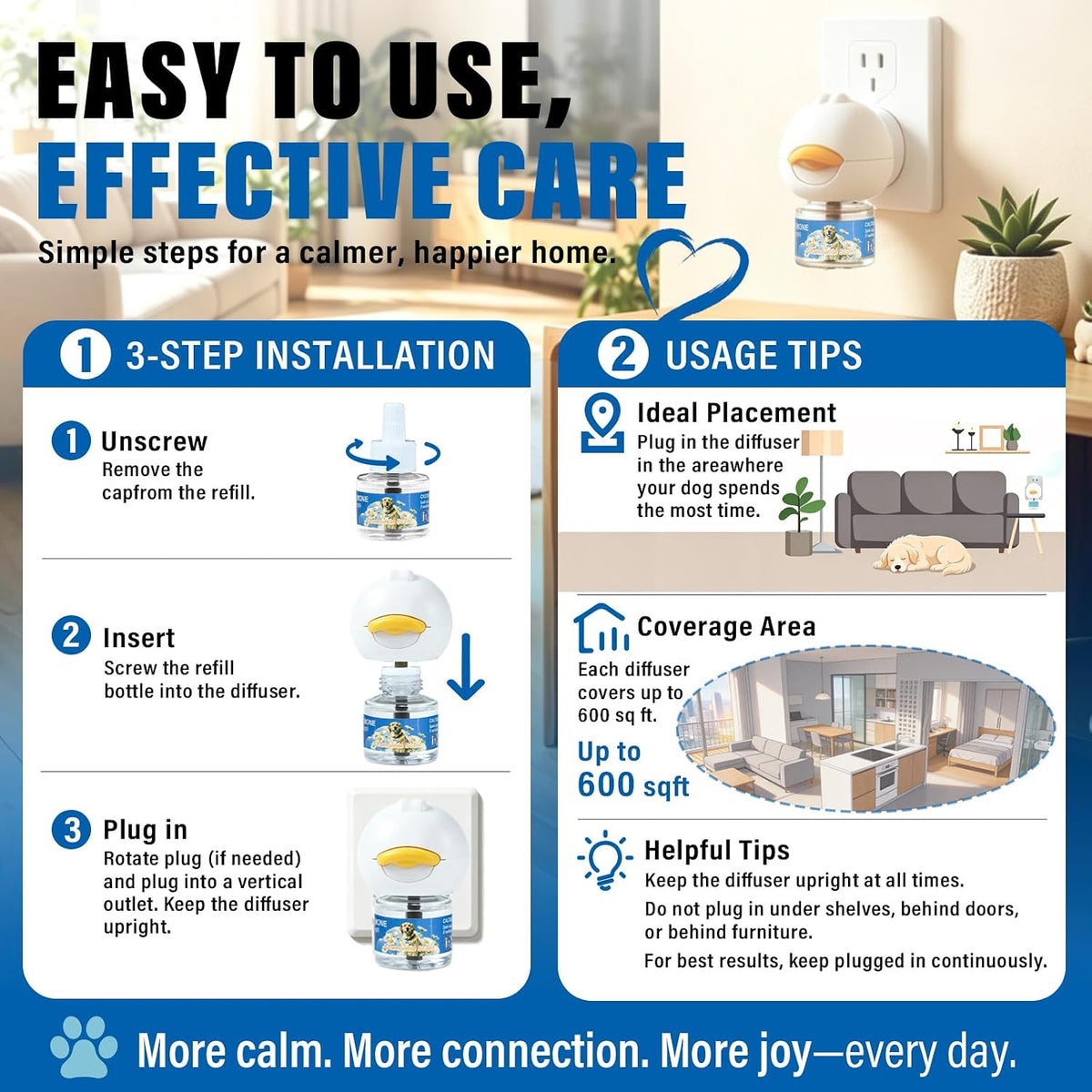 3-Step Installation and Usage Tips for Dog Calming Diffuser 600 Sq Ft